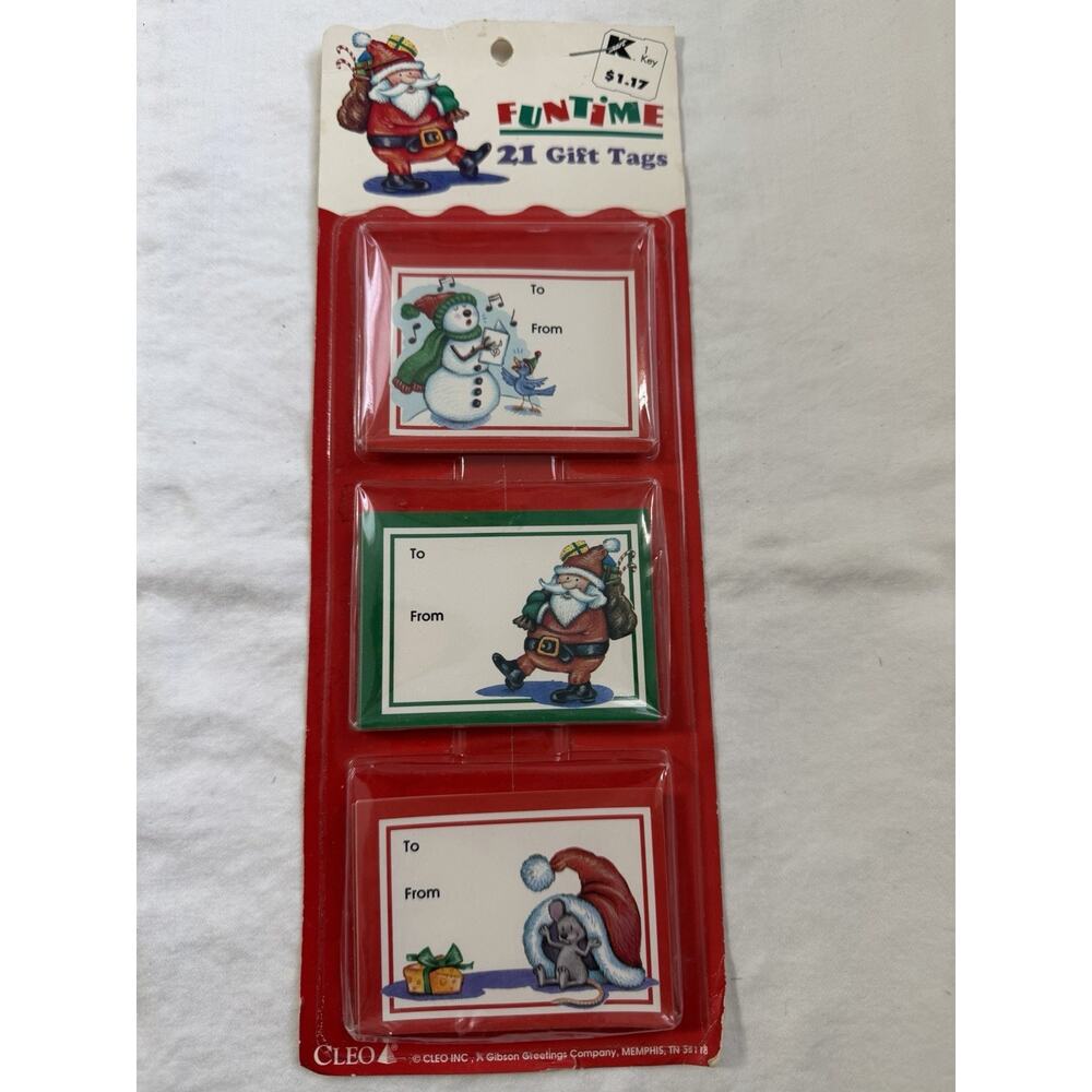 Vintage Funtime 21 Christmas Gift Tags Cleo Inc Kmart